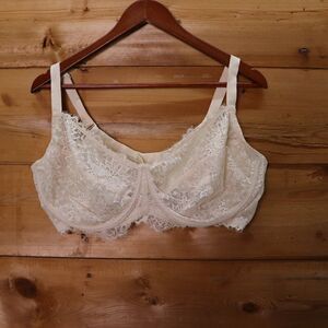 HSIA | Unlined Minimizer Lace Bra‎ 42DDD Ivory